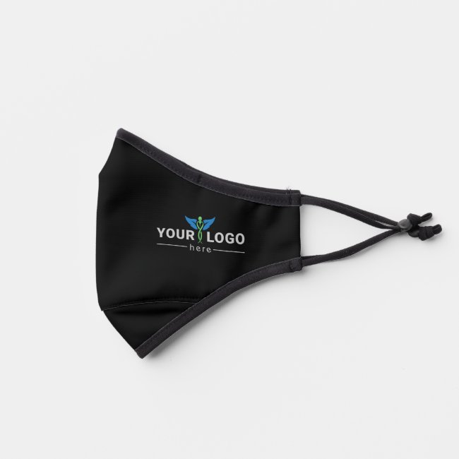 Add Your Company Logo Black Premium Face Mask