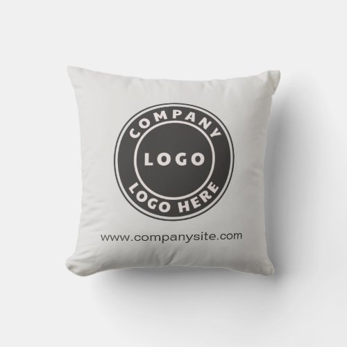 Add Your Company Logo Business Brand Grey Throw Pillow