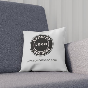 Add Your Company Logo Business Brand Grey Throw Pillow