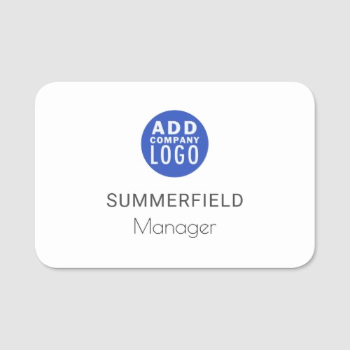 Add Your Company Logo Business Manager Employee Name Tag