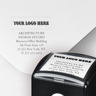 Add your company logo business return address self-inking stamp