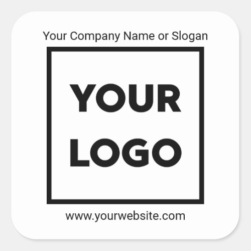 Add Your Company Logo Business Website and Slogan Square Sticker