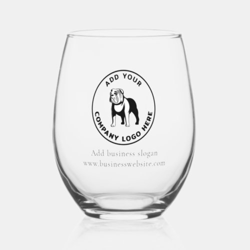 Add Your Company Logo Corporate Website Stemless Wine Glass