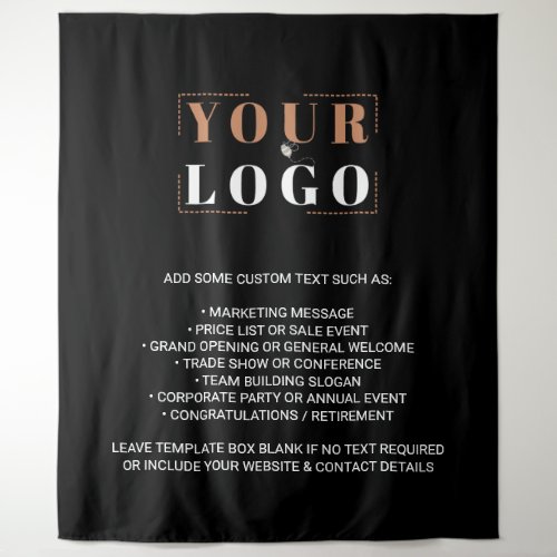 Add Your Company Logo Custom Brand Black Backdrop