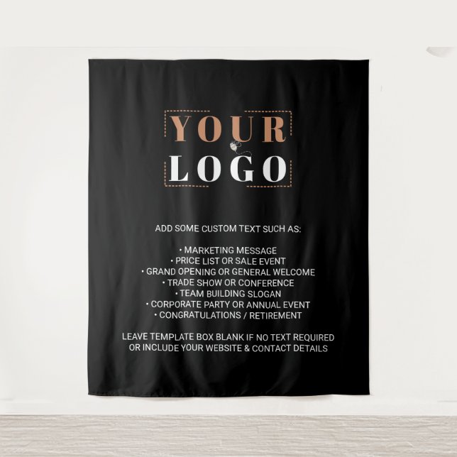 Add Your Company Logo Custom Brand Black Backdrop (Front)