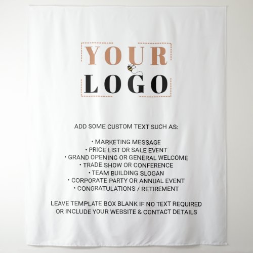 Add Your Company Logo Custom Brand White Backdrop