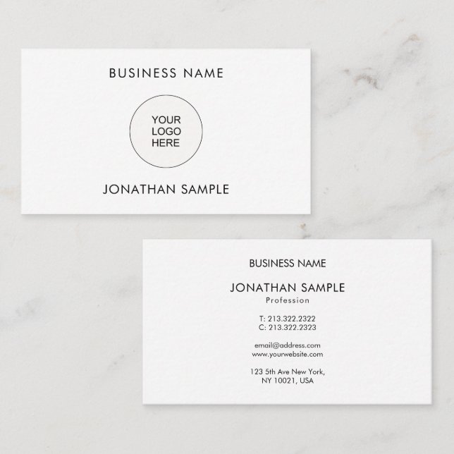 Add Your Company Logo Here Customizable Template Business Card (Front/Back)