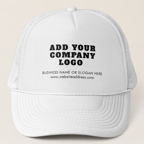Add Your Company Logo Showroom Business Employees Trucker Hat