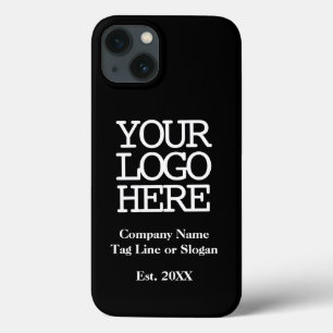 Add Your Company Logo Tag Line   Black Promotional iPhone 13 Case