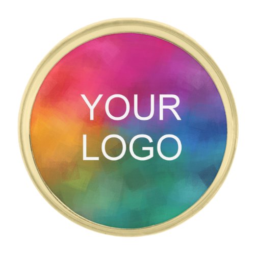 Add Your Company Logo Text Here Custom Elegant Gold Finish Lapel Pin