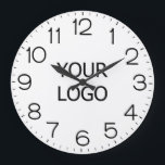 Add Your Company's Logo Small Business White Base Large Clock<br><div class="desc">Add Your Company's Logo Small Business White Base Wall Clock</div>
