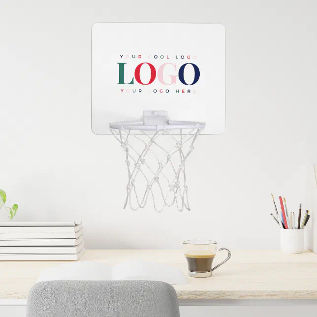 Add Your Custom Colorful Rectangle Business Logo Mini Basketball Hoop ...