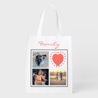 Add Your Custom Family or Pet Photos Fun Grocery Bag