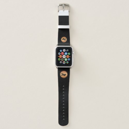 Add Your Custom Gold Black Logo Business Company Apple Watch Band