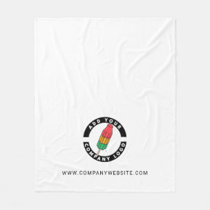 Add Your Custom Logo Business Brand Employee Fleece Blanket