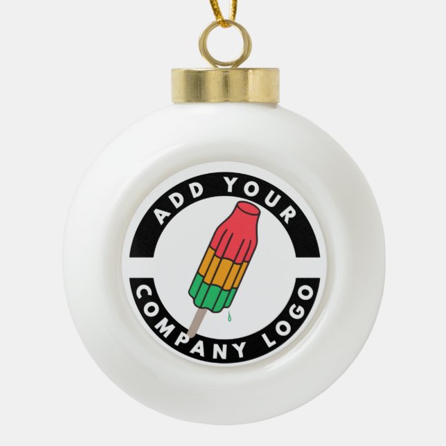 Add Your Custom Logo Business Promotional Ceramic Ball Christmas Ornament (Front)