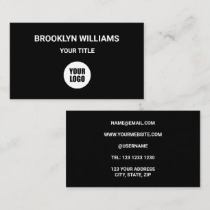 Add Your Custom Logo Circle Dark Professional Business Card