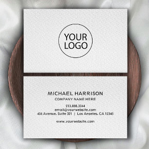 Add Your Custom logo circle modern minimalist Business Card