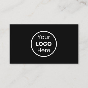 Add Your Custom Logo Circle Professional Black Business Card