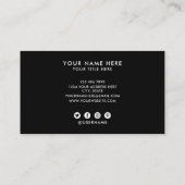 Add your custom logo circle professional black business card (Back)
