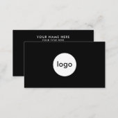 Add your custom logo circle professional black business card (Front/Back)