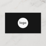 Add Your Custom Logo Circle Professional Black Business Card at Zazzle