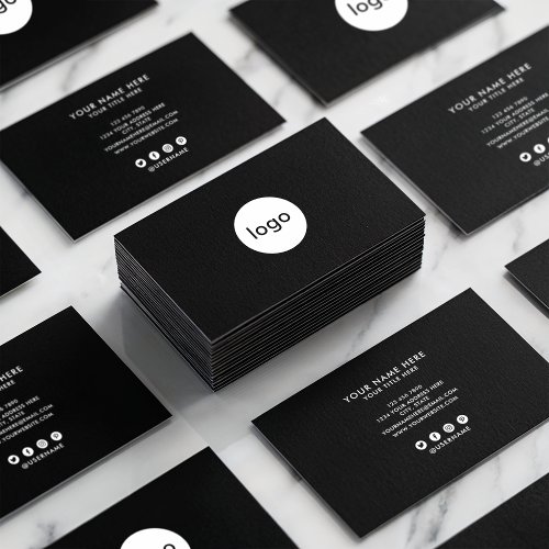 Add your custom logo circle professional black business card