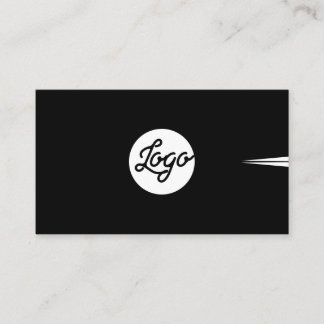 Add Your Custom Logo Circle Professional Black Business Card