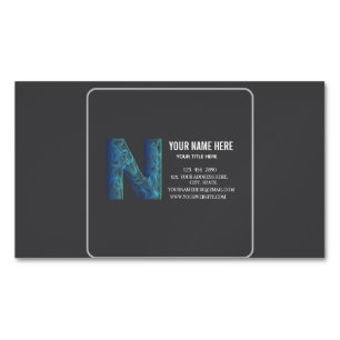 Add your custom logo circle professional black business card magnet