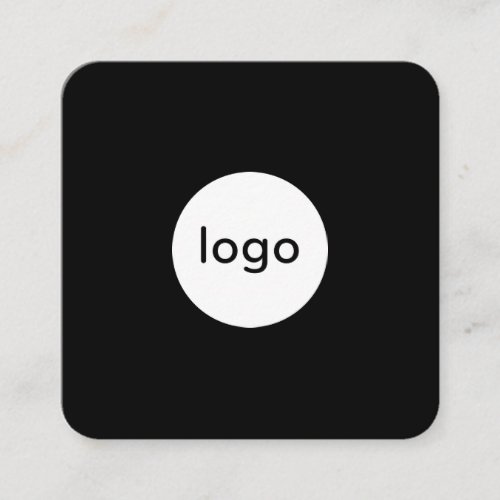Add your custom logo circle professional black square business card