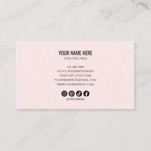 Add your custom logo circle professional Pink Business Card