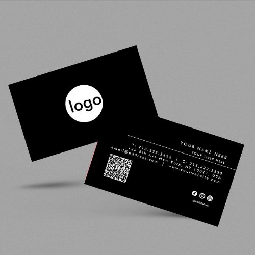 Add your custom logo circle professional QR Code  Business Card