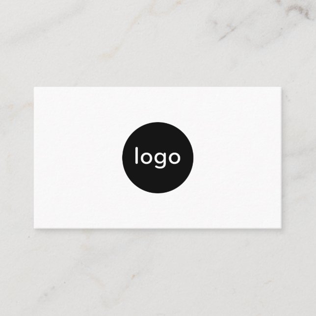 Add your custom logo circle professional white business card (Front)