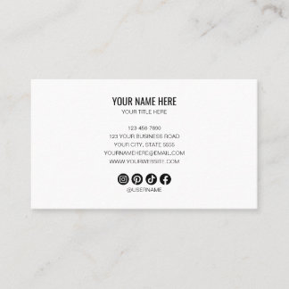 Add your custom logo circle professional White Business Card