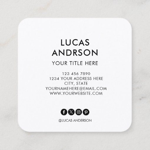 Add your custom logo circle professional white squ square business card ...