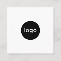 Add your custom logo circle professional white square business card