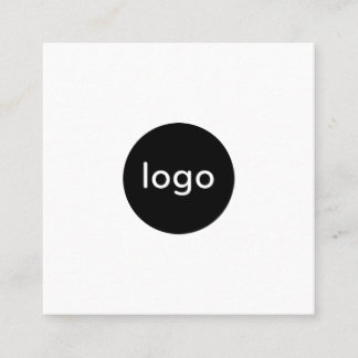 Add your custom logo circle professional white square business card