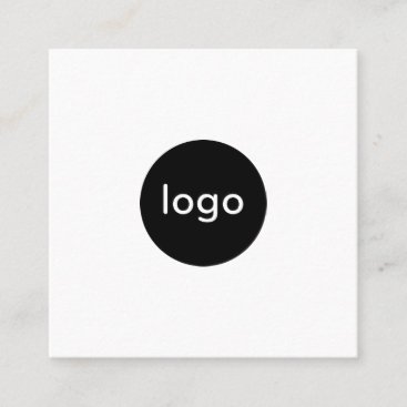 Add your custom logo circle professional white square business card