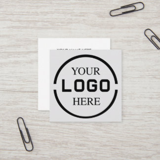 Add your custom logo circle  white square business card