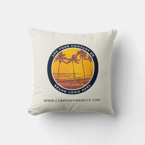 Add Your Custom Logo Company Brand Showroom Throw Pillow