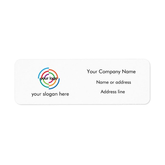 Add your Custom Logo custom address and slogan Label (Front)
