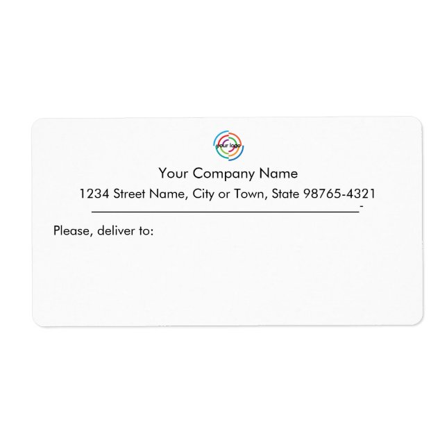 Add your Custom Logo custom Business address Label (Front)