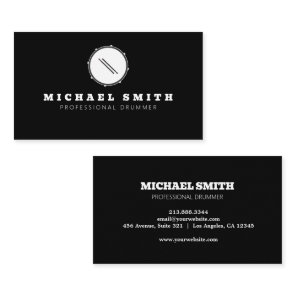 Add your custom logo Drums Drummer  Business Card