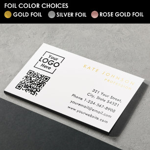 Add Your Custom Logo Gold Foil Professional Simple Business Cards