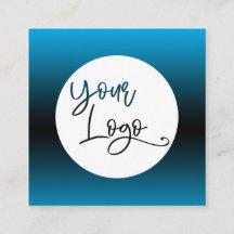 Add Your Custom Logo Over Sky Blue and Black Ombre
