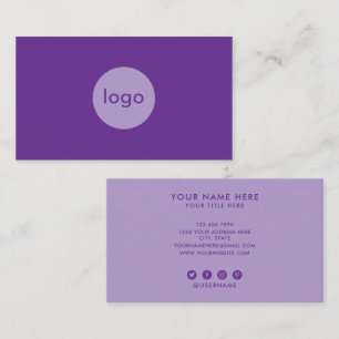 Add Your Custom Logo Professional Purple Lavender Business Card