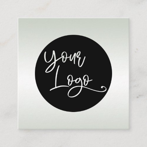 Add Your Custom Logo Sage Green and White Ombre Square Business Card
