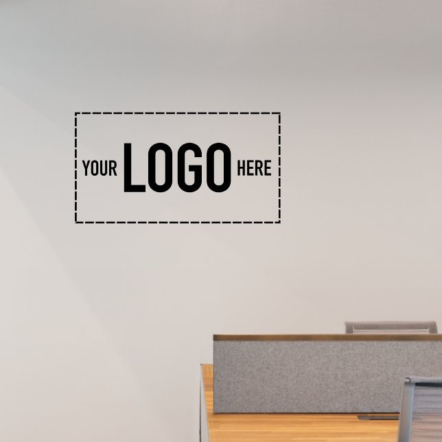Add Your Custom Logo Simple Large Horizontal Wall Decal (Office)