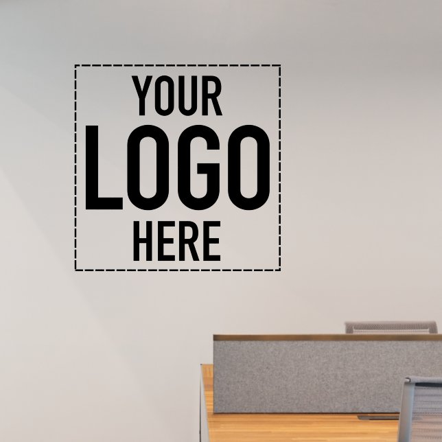 Add Your Custom Logo Simple Large Square Circle Wall Decal (Office)