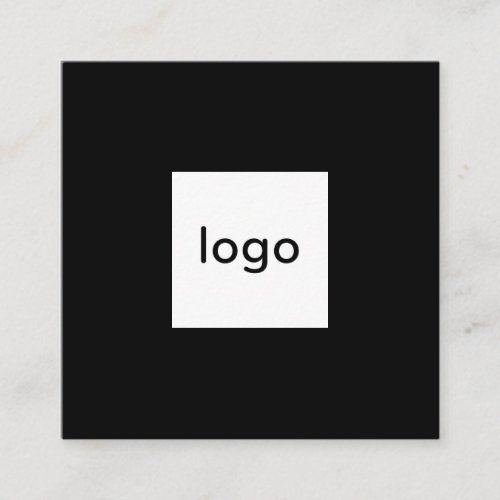 Add your custom logo square professional black square business card